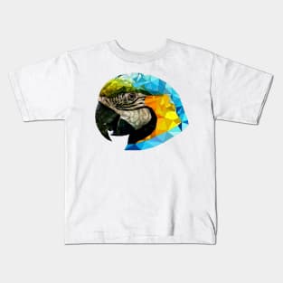 Parrot Low Poly Bird Macaw Pet Exotic Kids T-Shirt